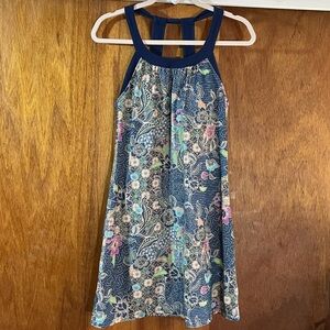 PRANA Sporty Dress in Blue Floral Pattern Sz S